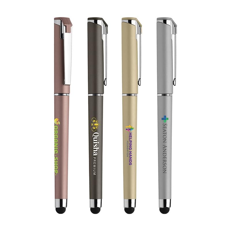 Islander Softy Metallic Gel Pen w/ Stylus - Full Color 