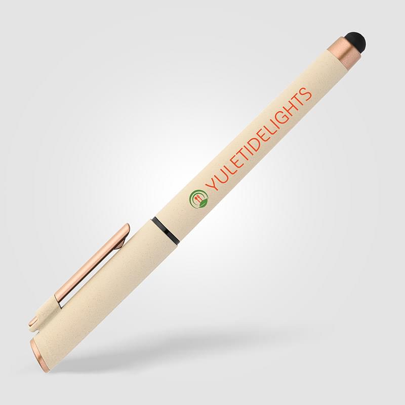 York Recycled Plastic Bronze Trim Stylus Gel Pen -ColorJet