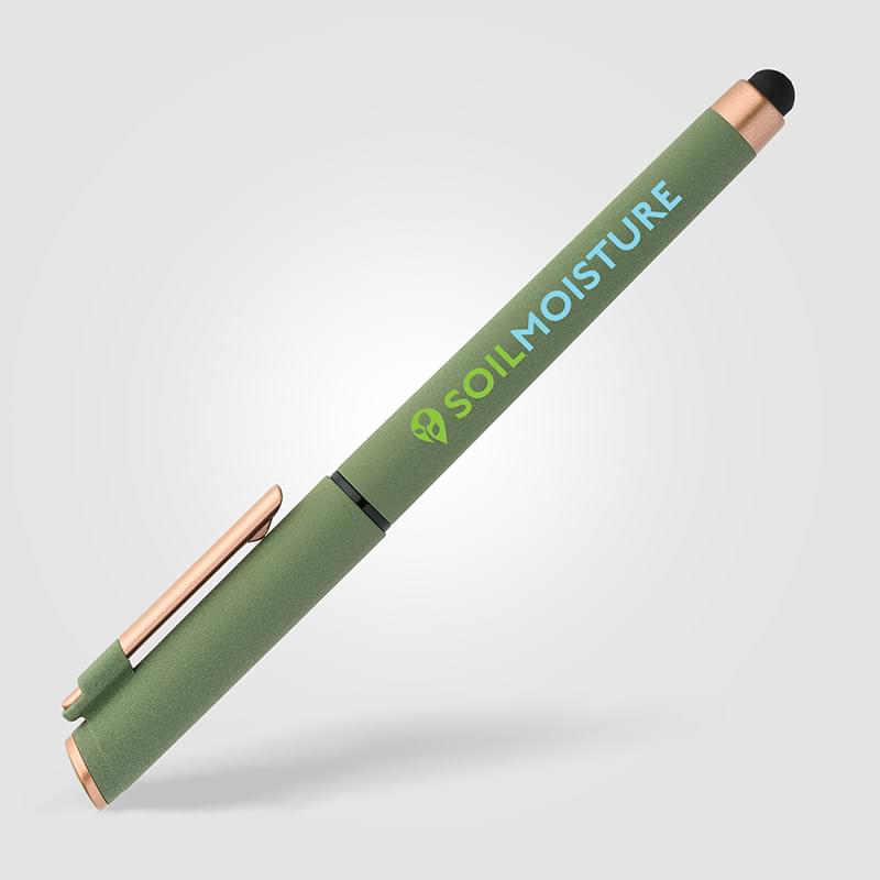 York Recycled Plastic Bronze Trim Stylus Gel Pen -ColorJet