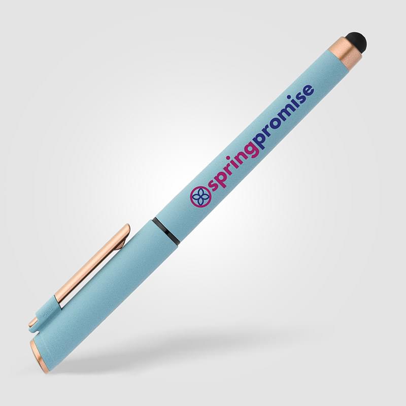 York Recycled Plastic Bronze Trim Stylus Gel Pen -ColorJet