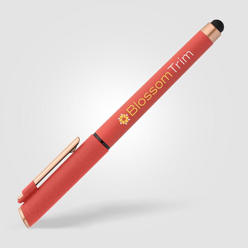 York Recycled Plastic Bronze Trim Stylus Gel Pen -ColorJet