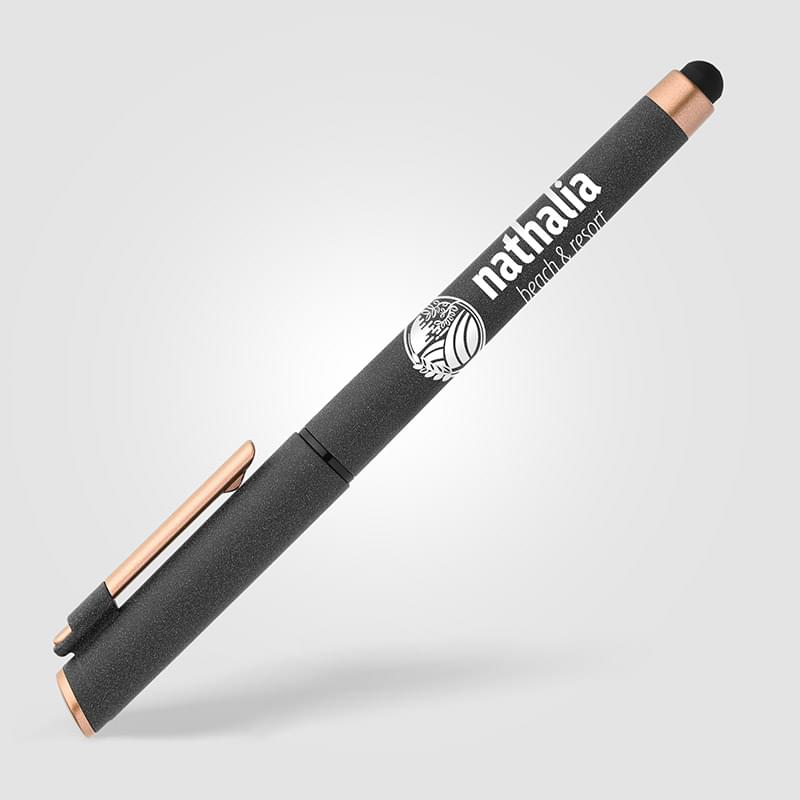 York Recycled Plastic Bronze Trim Stylus Gel Pen