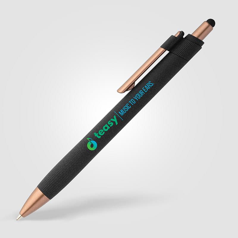 York Recycled Plastic Bronze Trim Stylus Ballpoint Pen -ColorJet