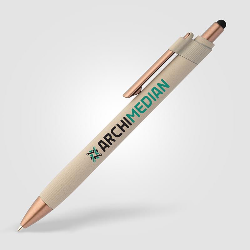 York Recycled Plastic Bronze Trim Stylus Ballpoint Pen -ColorJet