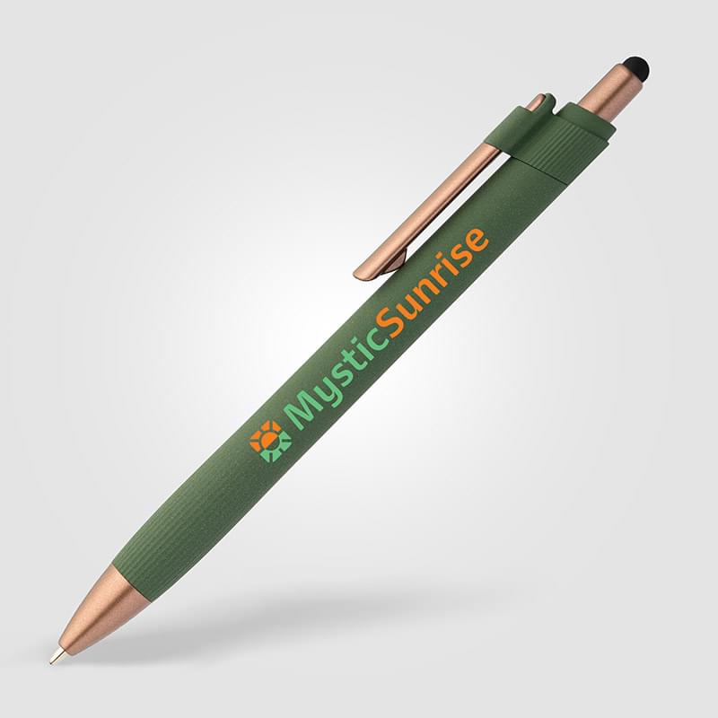 York Recycled Plastic Bronze Trim Stylus Ballpoint Pen -ColorJet