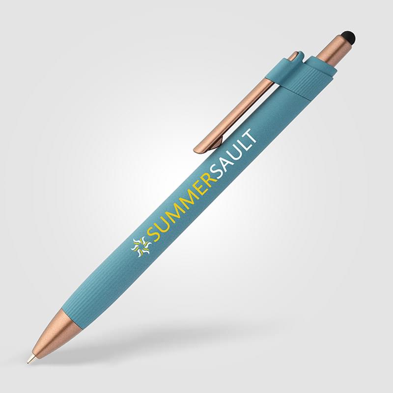 York Recycled Plastic Bronze Trim Stylus Ballpoint Pen -ColorJet