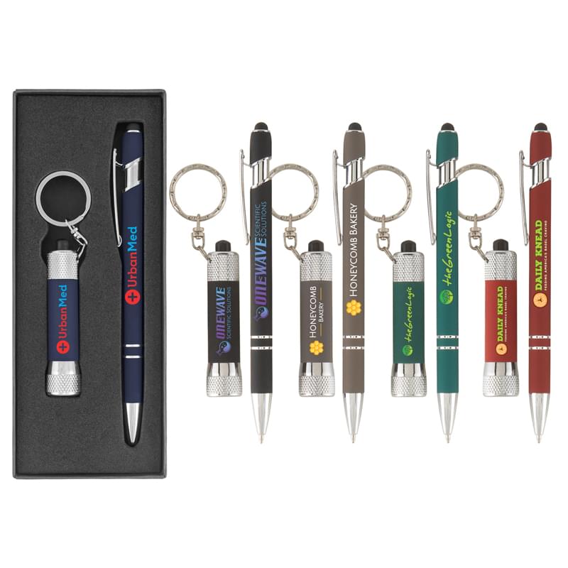 Ellipse & Chroma Softy Metal Pen & Flashlight Gift Set