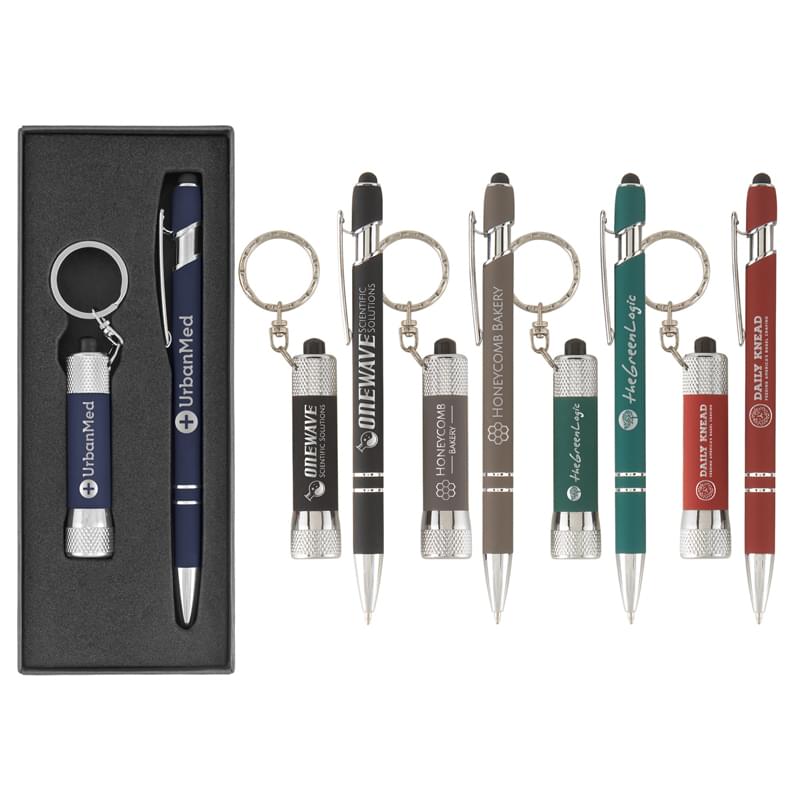 Ellipse & Chroma Softy - Metal Pen & Flashlight Gift Set