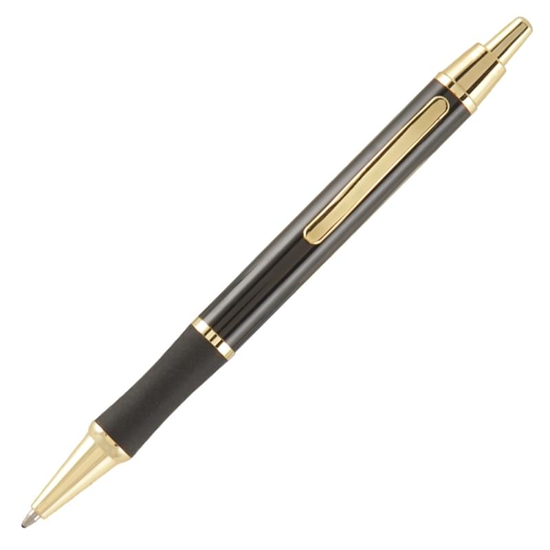 Matrix Grip Pen w/ Gold Top & Accents - Laser Engraved Metal Pen