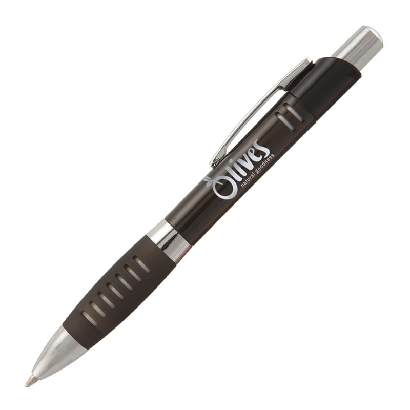 Tenso Ballpoint w/ Slit Grip & Wide Silver Band Pen 3