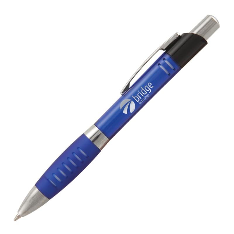 Tenso Ballpoint w/ Slit Grip & Wide Silver Band Pen 1