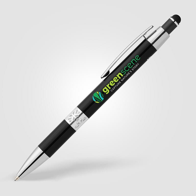 Adorn Recycled Aluminum Chrome Trim Stylus Pen - ColorJet
