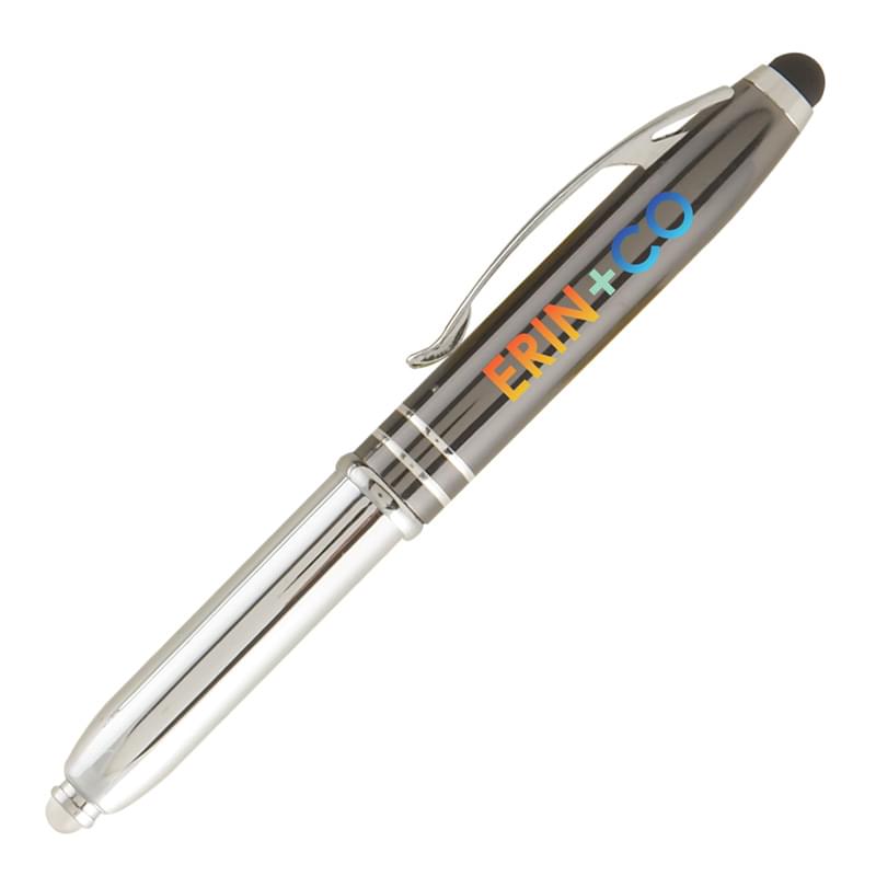 Vivano Duo w/LED Light & Stylus - ColorJet - Full-Color Metal Pen