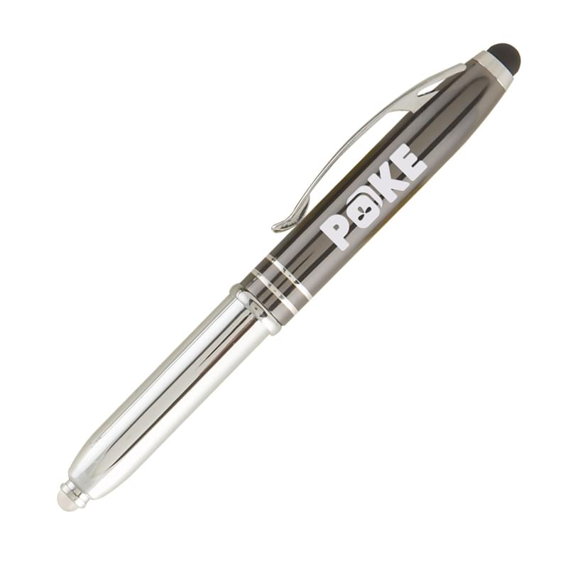 Vivano Duo w/LED Light & Stylus - Laser Engraved - Metal Pen
