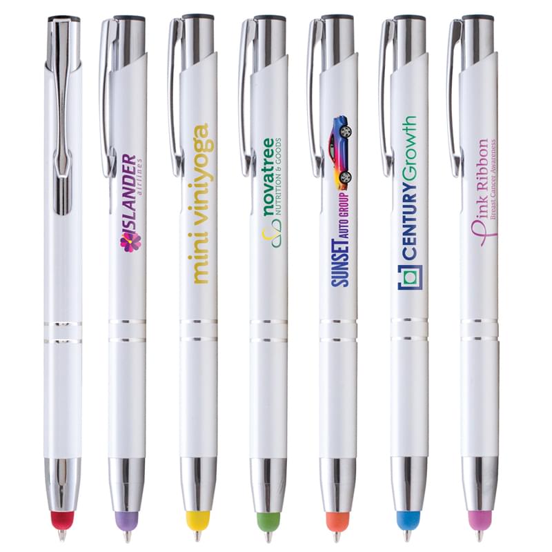 Chico Brights w/Stylus -   - Full-Color Metal Pen