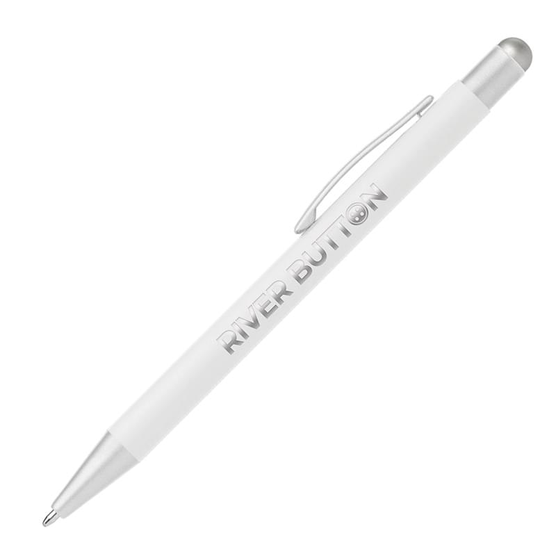 Bowie Softy Satin with Stylus - Laser Engraved Metal Pen