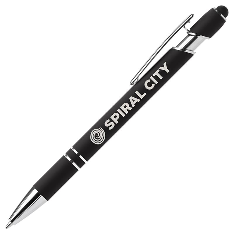 Ellipse Softy Recycled Aluminum Pen w/ Stylus + Anti-Fraud Ink - Laser