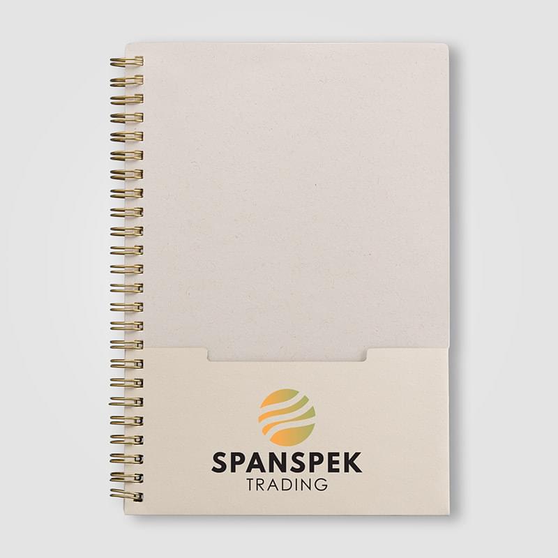 Lino FSC Paper Spiral Binding Vertical Pocket Notebook - A5 - ColorJet