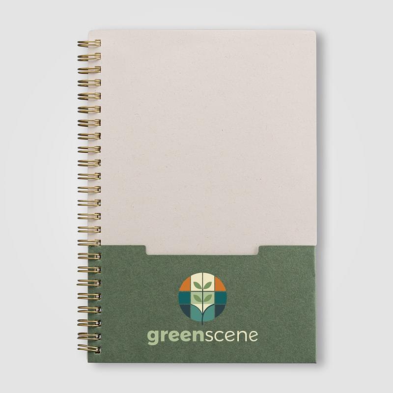 Lino FSC Paper Spiral Binding Vertical Pocket Notebook - A5 - ColorJet