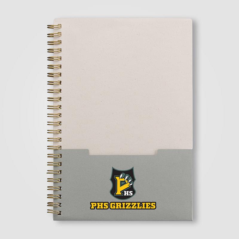 Lino FSC Paper Spiral Binding Vertical Pocket Notebook - A5 - ColorJet