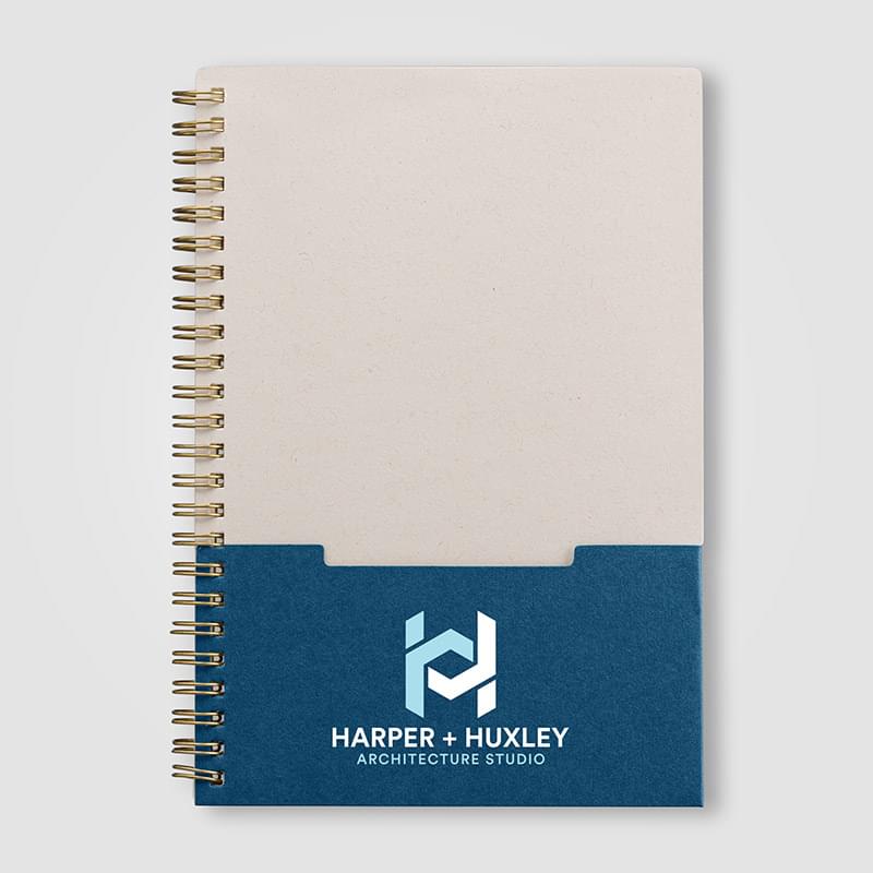Lino FSC Paper Spiral Binding Vertical Pocket Notebook - A5 - ColorJet