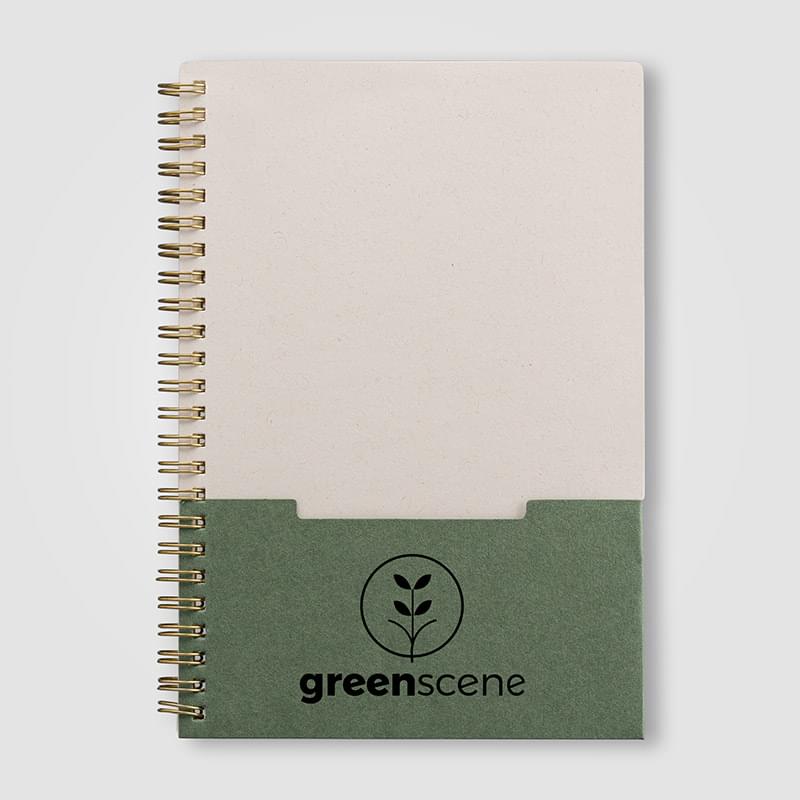 Lino FSC Paper Spiral Binding Vertical Pocket Notebook - A5