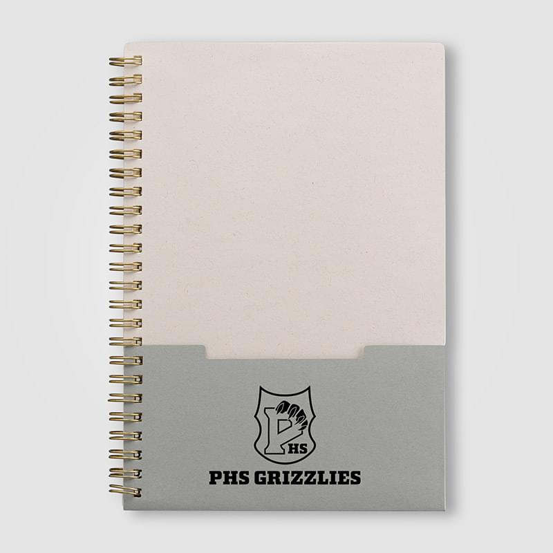 Lino FSC Paper Spiral Binding Vertical Pocket Notebook - A5