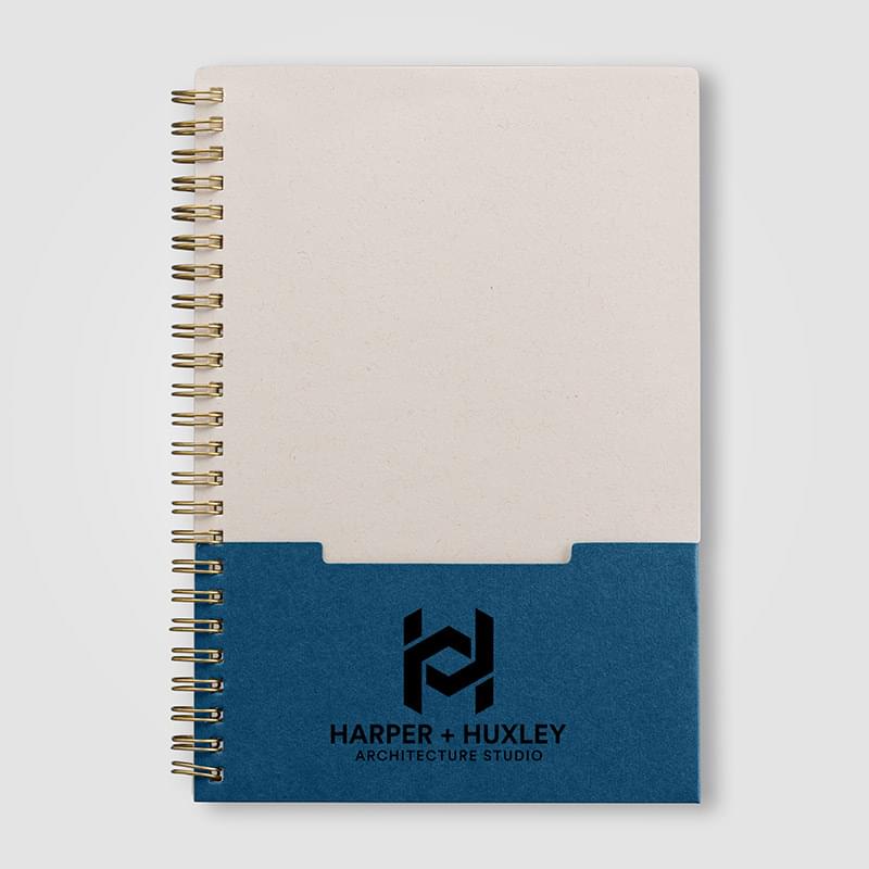 Lino FSC Paper Spiral Binding Vertical Pocket Notebook - A5