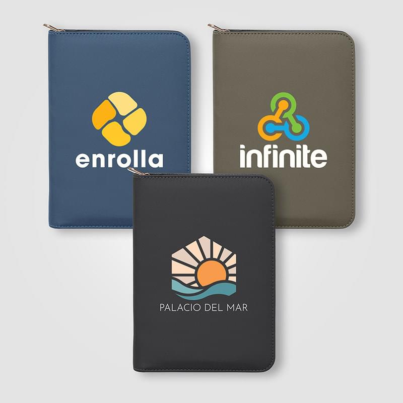 Aurelia Recycled Gold Zipper Portfolio - A5 - Transfer