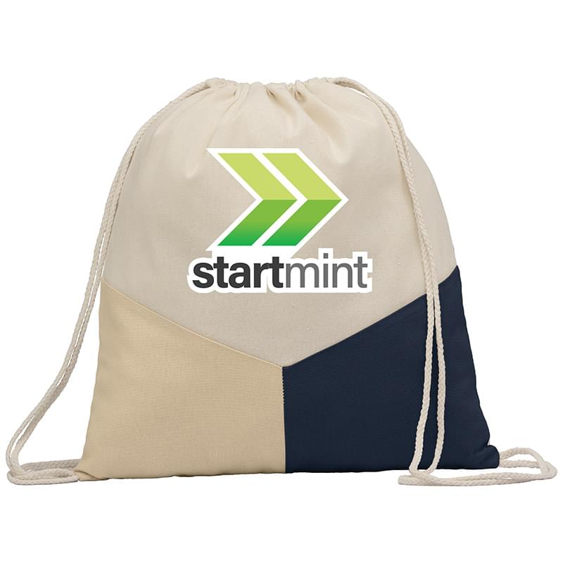 Triad - Multicolor Recycled Cotton  Drawstring Bag- Heat Transfer