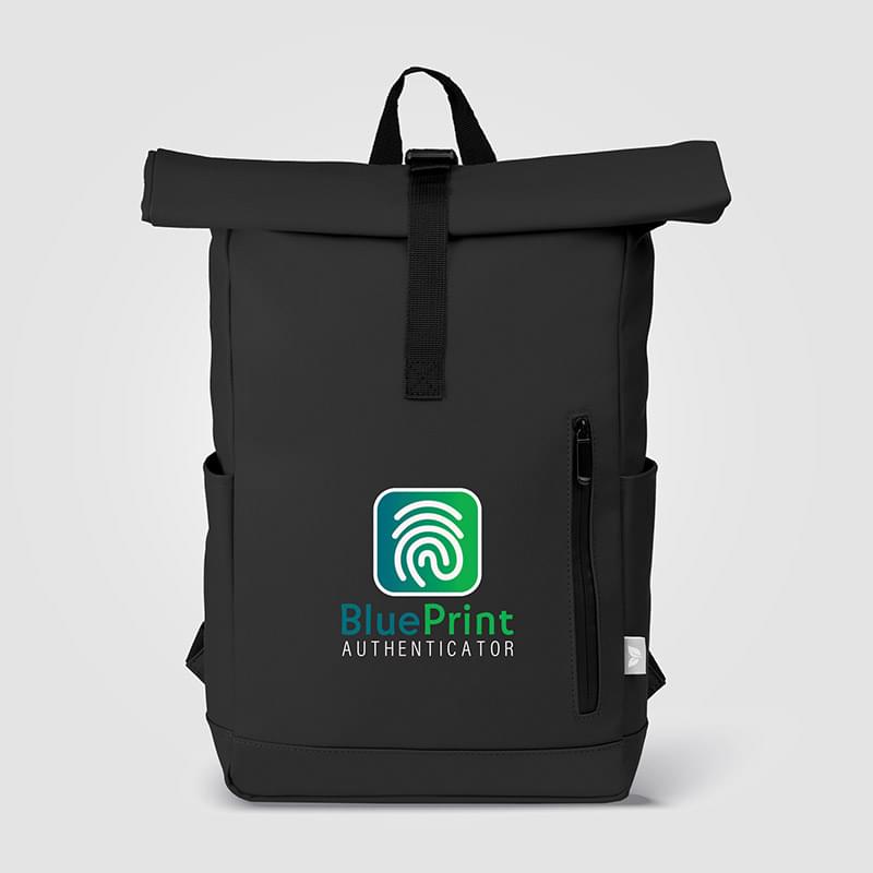 Malmö rPET  Waterproof Zipper 15-Inch Laptop Rolltop Backpack – 12L - Heat Transfer