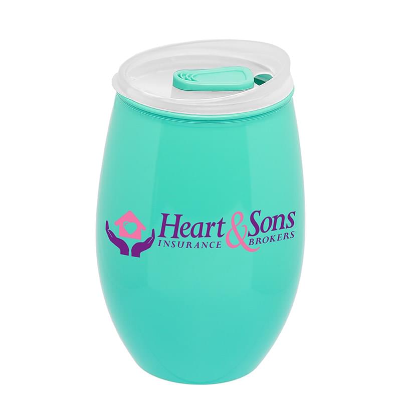 16 oz Tritan Stemless Wine Cup with Lid- Full color 5