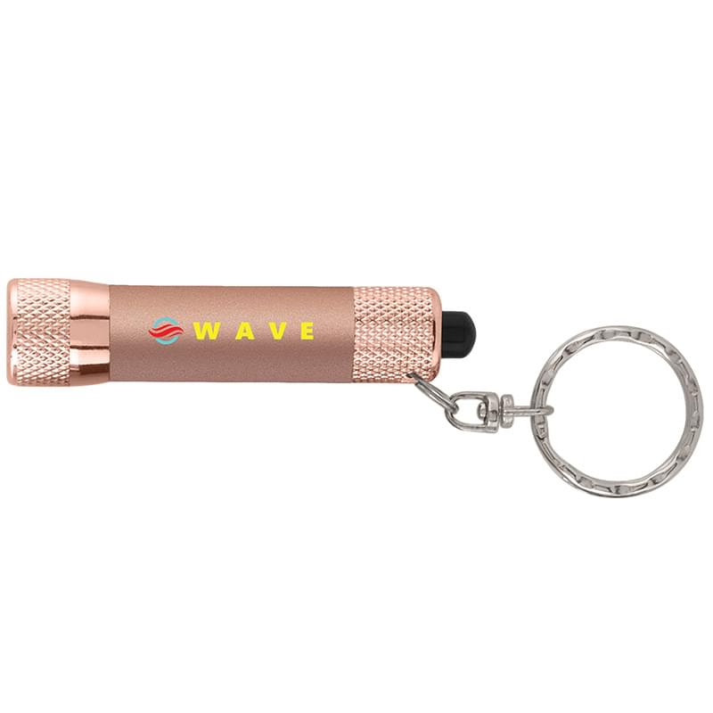 Chroma Softy Rose Gold Metallic LED Flashlight with Keyring ColorJet