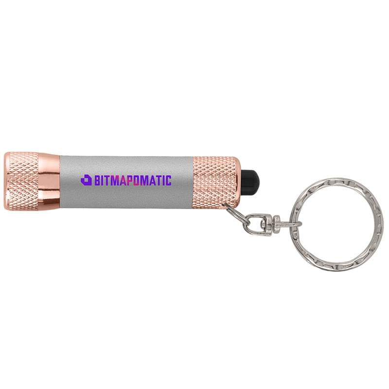 Chroma Softy Rose Gold Metallic LED Flashlight with Keyring ColorJet