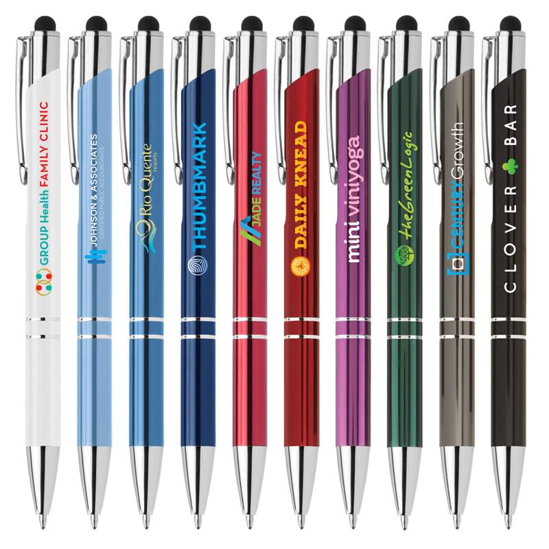 Tres-Chic w/Stylus - ColorJet - Full Color Metal Pen