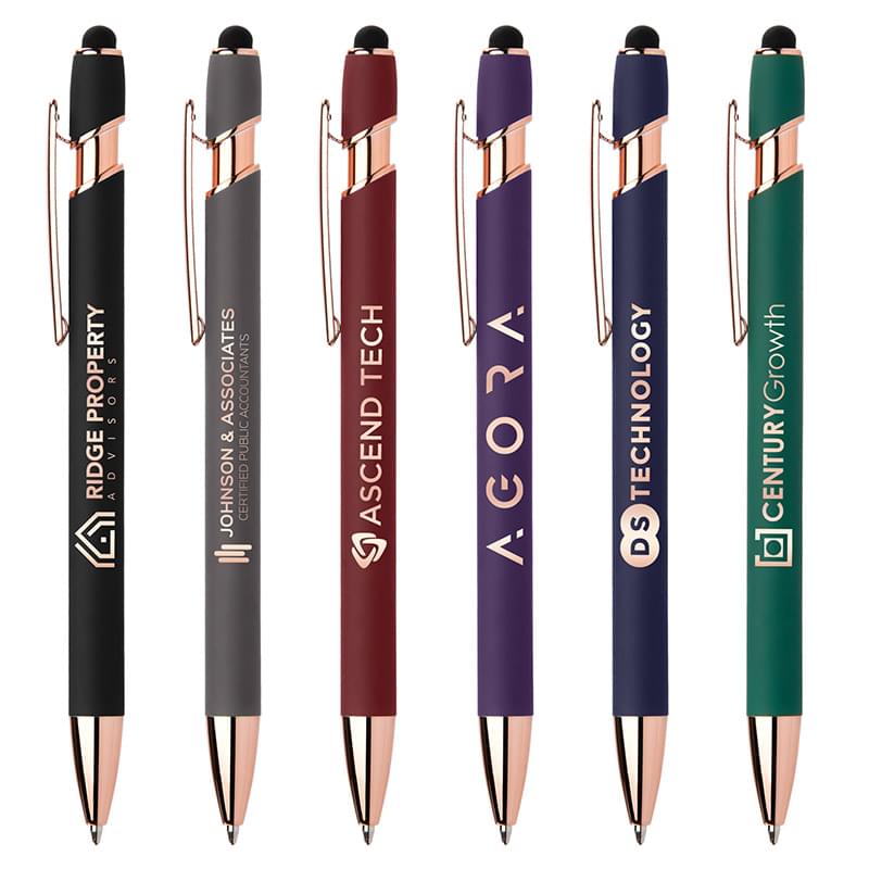 Ellipse Softy Rose Gold Classic Pen w/ Stylus and Mirror Laser