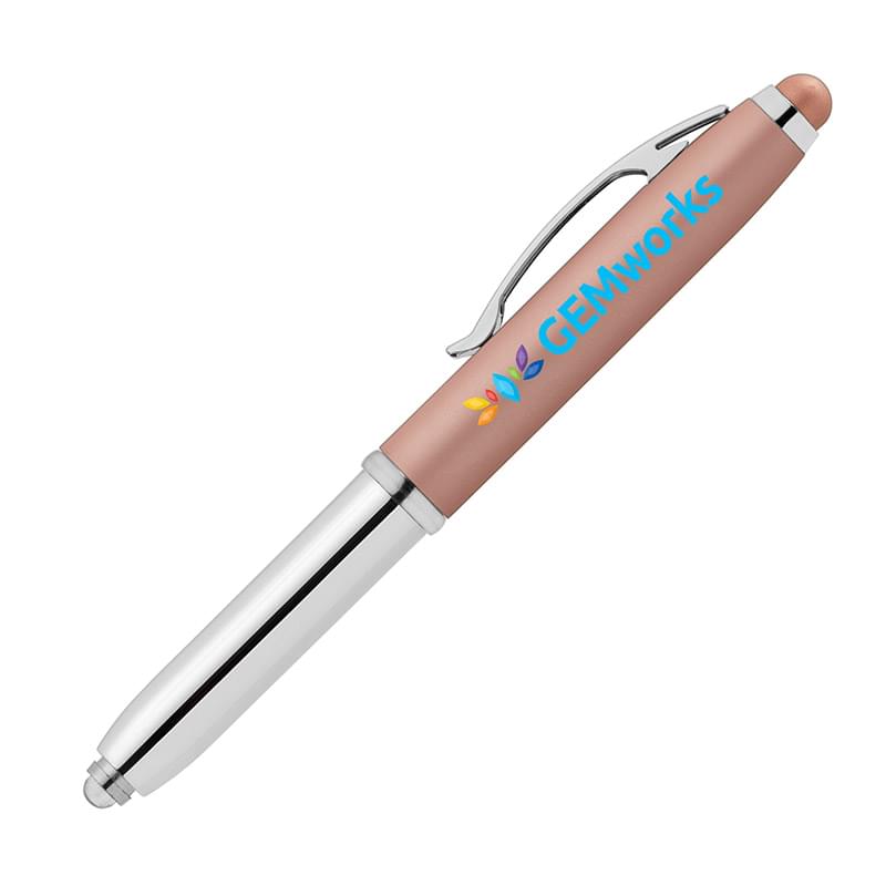 Vivano Softy Metallic Pen w/ LED Light and Stylus - ColorJet