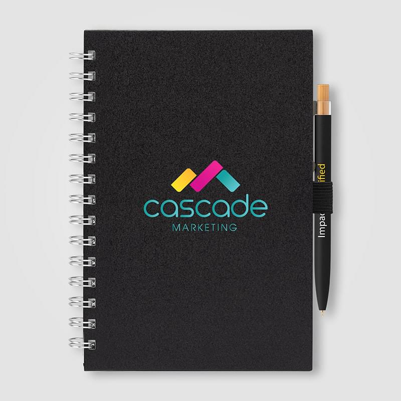 Terra Recycled Milk Carton Hard Cover Spiral A5 Notebook & Reborn Pen Set