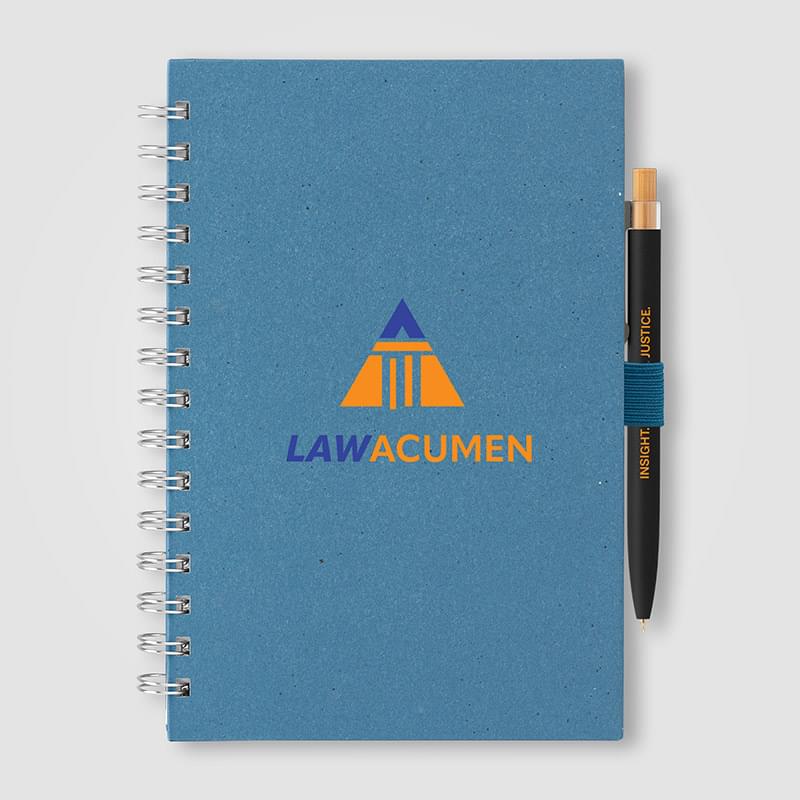 Terra Recycled Milk Carton Hard Cover Spiral A5 Notebook & Reborn Pen Set