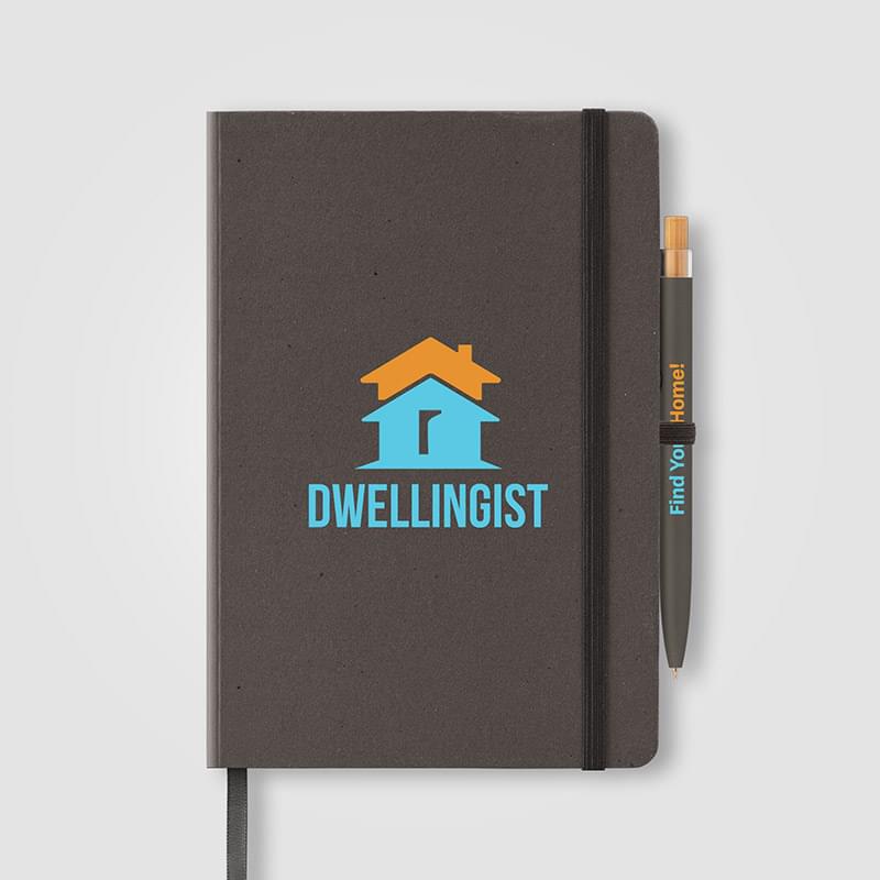 Terra Recycled Milk Carton Hard Cover A5 Notebook & Reborn Pen Set