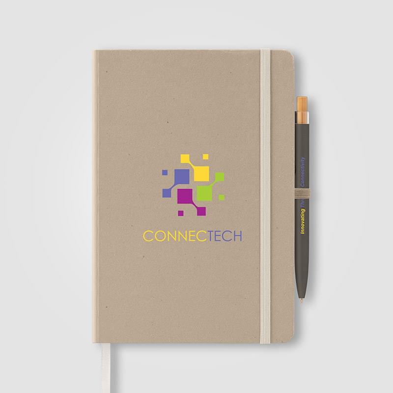 Terra Recycled Milk Carton Hard Cover A5 Notebook & Reborn Pen Set