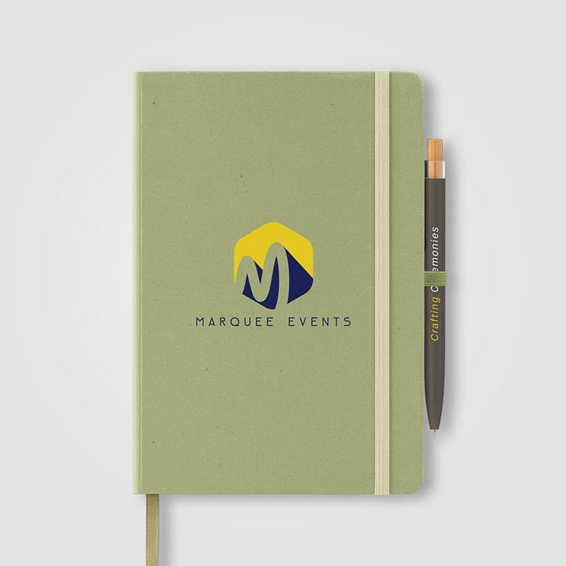 Terra Recycled Milk Carton Hard Cover A5 Notebook & Reborn Pen Set