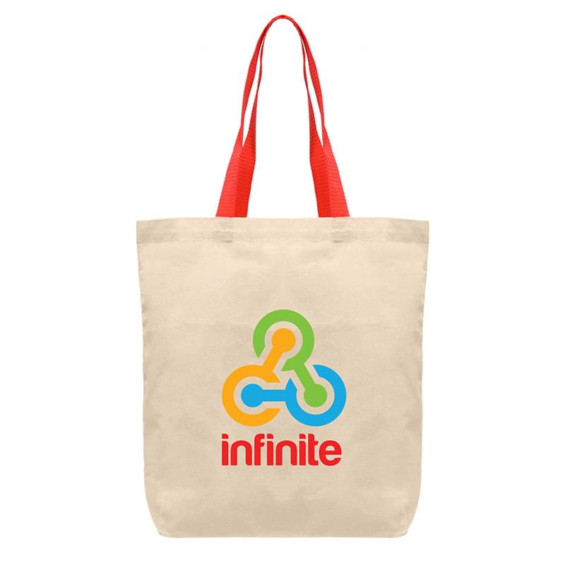 Tonga - 5 oz Natural Cotton Tote w/ Color Straps - 4
