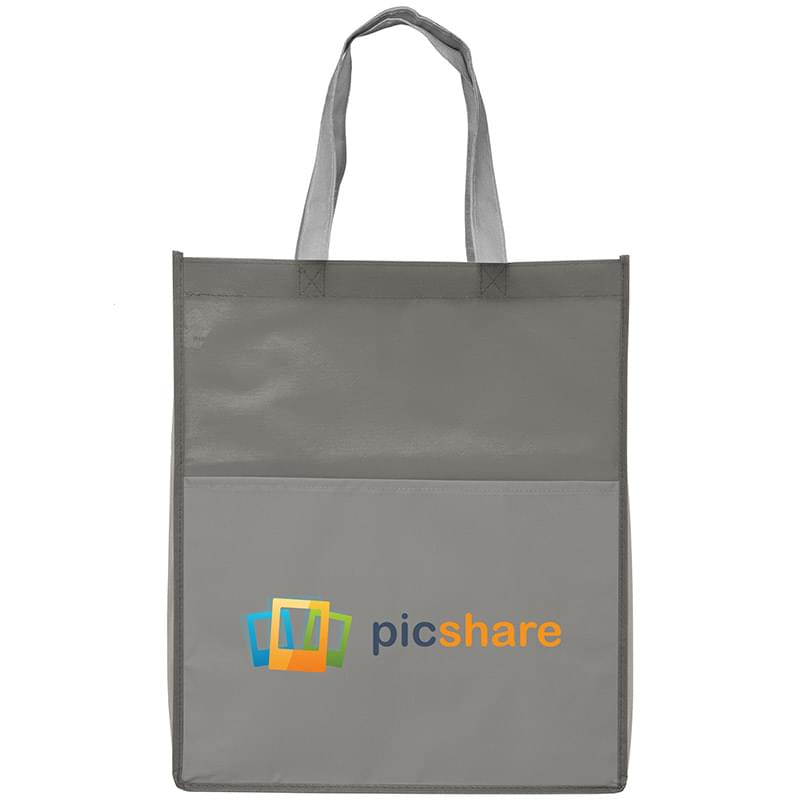 Rome RPET - Recycled Non-Woven Tote with 210 D Pocket - ColorJet