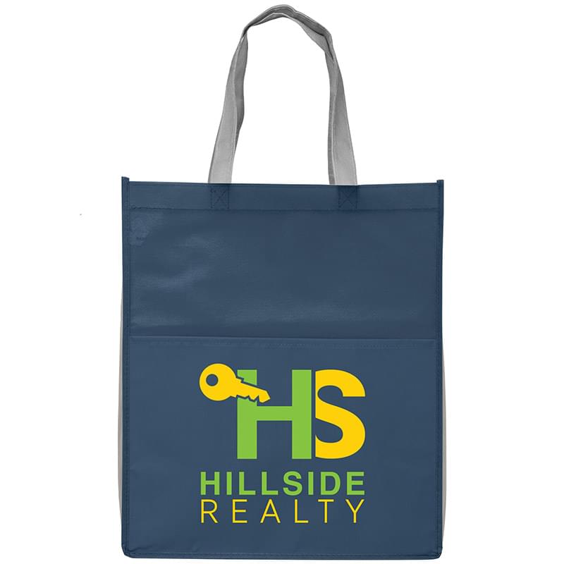 Rome RPET - Recycled Non-Woven Tote with 210 D Pocket - ColorJet