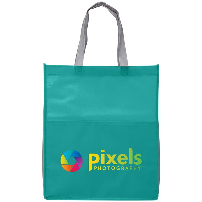 Rome RPET - Recycled Non-Woven Tote with 210 D Pocket - ColorJet