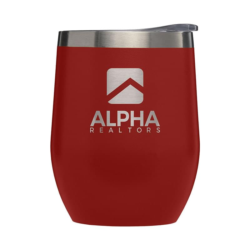 Escape - 11 oz. Double-Wall Stainless Wine Cup - Laser 4