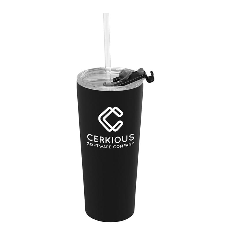 Excalibur - 22 oz. Double-Wall Stainless Tumbler with Straw?