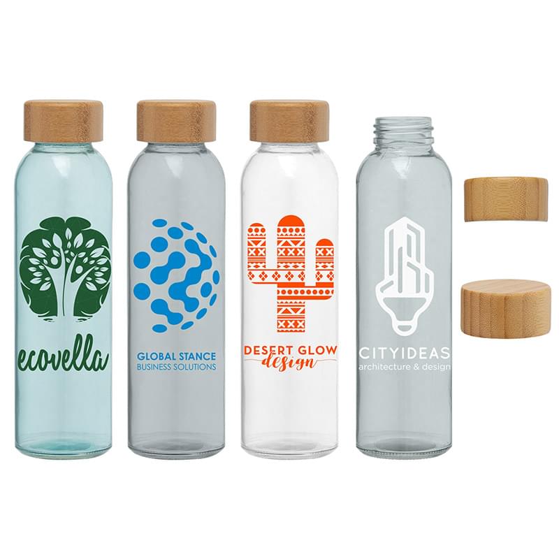 Alpine - 17 oz. Glass Bottle with Bamboo Lid