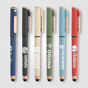 York Recycled Plastic Bronze Trim Stylus Gel Pen